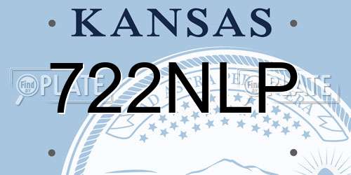 722NLP Kansas License Plate
