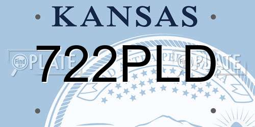 722PLD Kansas License Plate