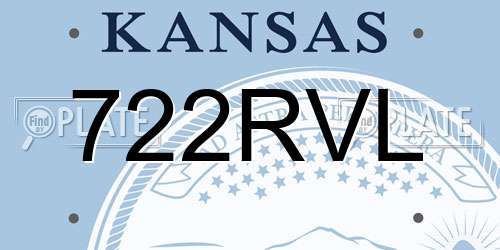 722RVL Kansas License Plate