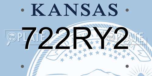 722RY2 Kansas License Plate