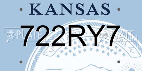 722RY7 Kansas License Plate