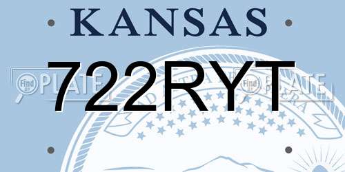 722RYT Kansas License Plate