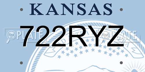 722RYZ Kansas License Plate