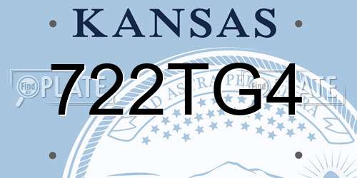 722TG4 Kansas License Plate