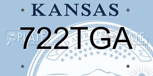 722TGA Kansas License Plate