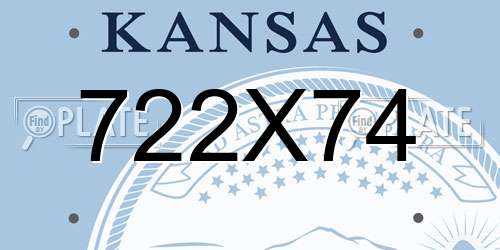 722X74 Kansas License Plate