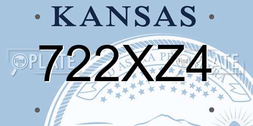722XZ4 Kansas License Plate