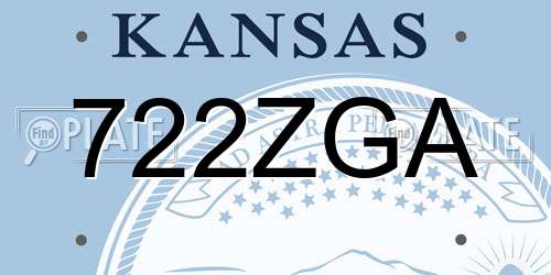 722ZGA Kansas License Plate