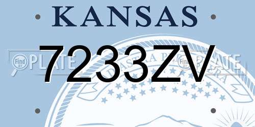7233ZV Kansas License Plate