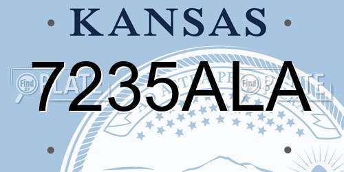 7235ALA Kansas License Plate