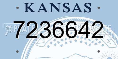 7236642 Kansas License Plate