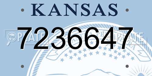 7236647 Kansas License Plate