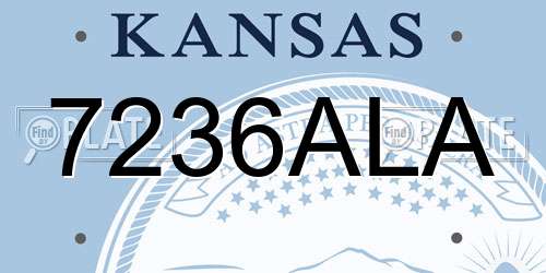 7236ALA Kansas License Plate