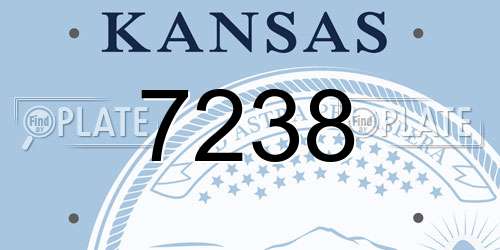 7238 Kansas License Plate