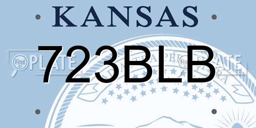 723BLB Kansas License Plate