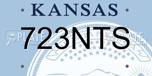 723NTS Kansas License Plate