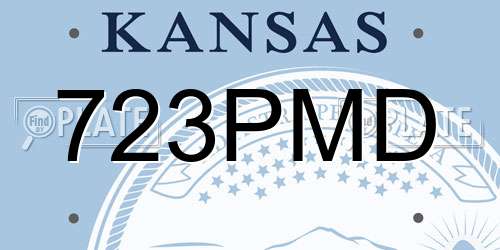 723PMD Kansas License Plate