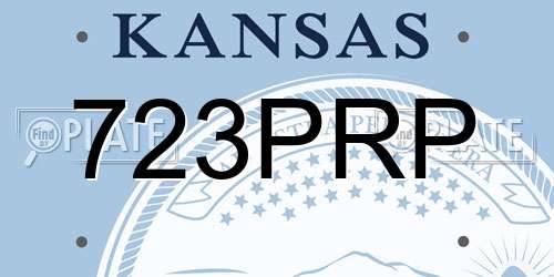723PRP Kansas License Plate