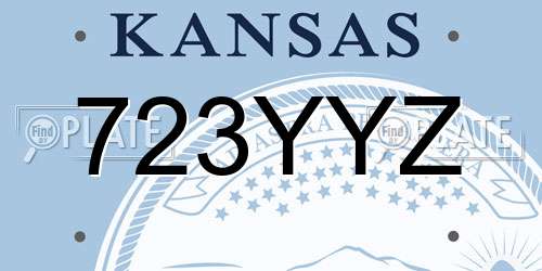 723YYZ Kansas License Plate