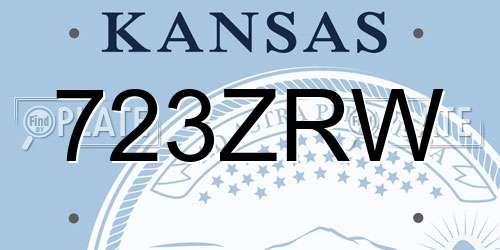 723ZRW Kansas License Plate