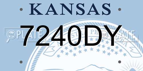 7240DY Kansas License Plate