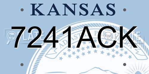 7241ACK Kansas License Plate