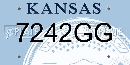 7242GG Kansas License Plate