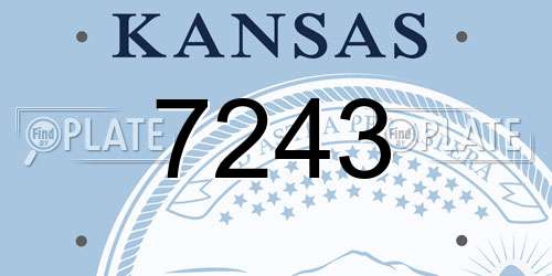 7243 Kansas License Plate