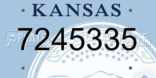 7245335 Kansas License Plate