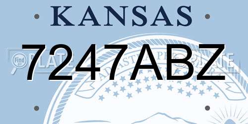 7247ABZ Kansas License Plate