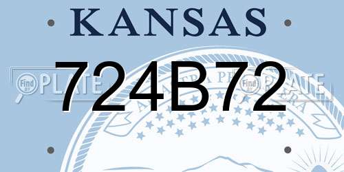724B72 Kansas License Plate