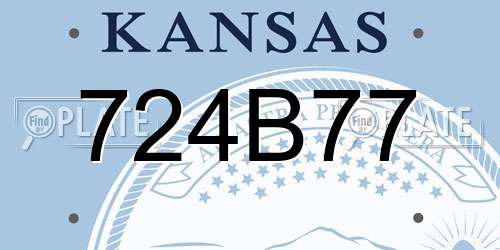 724B77 Kansas License Plate