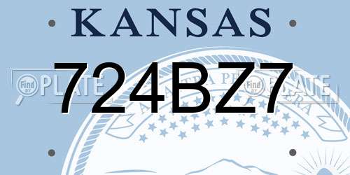 724BZ7 Kansas License Plate