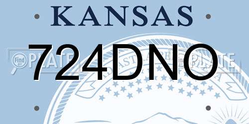 724DNO Kansas License Plate