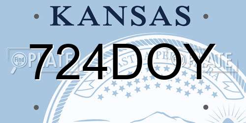 724DOY Kansas License Plate