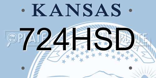 724HSD Kansas License Plate