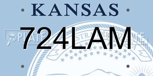 724LAM Kansas License Plate