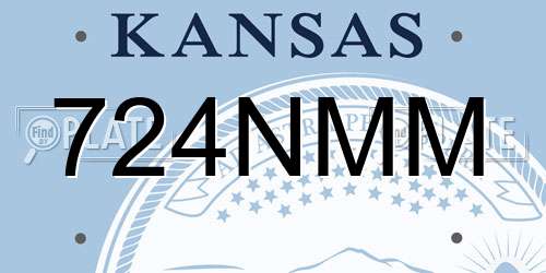 724NMM Kansas License Plate