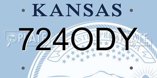 724ODY Kansas License Plate