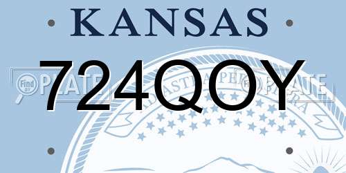 724QOY Kansas License Plate