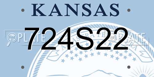 724S22 Kansas License Plate