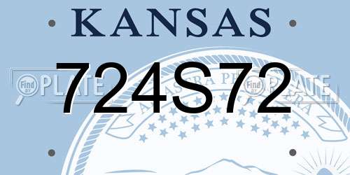 724S72 Kansas License Plate