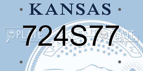 724S77 Kansas License Plate