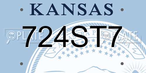 724ST7 Kansas License Plate