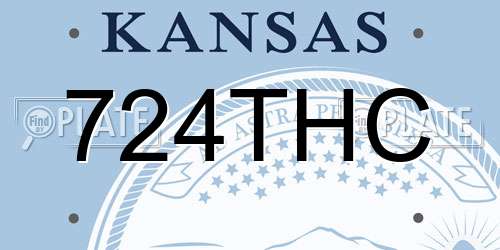 724THC Kansas License Plate
