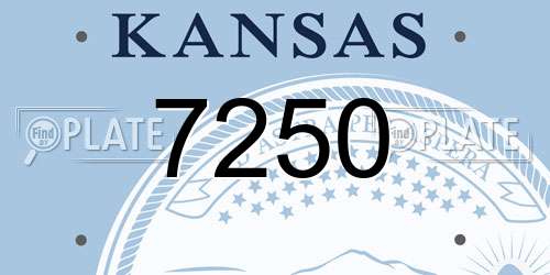 7250 Kansas License Plate