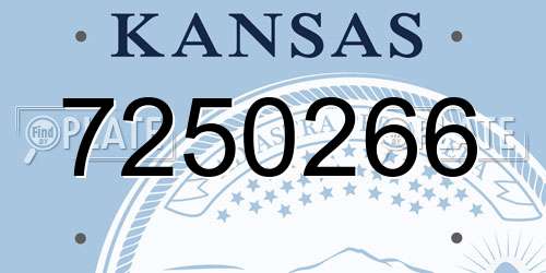 7250266 Kansas License Plate