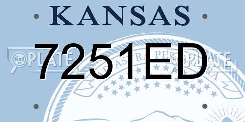 7251ED Kansas License Plate