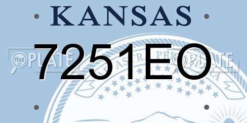 7251EO Kansas License Plate
