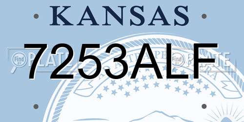 7253ALF Kansas License Plate